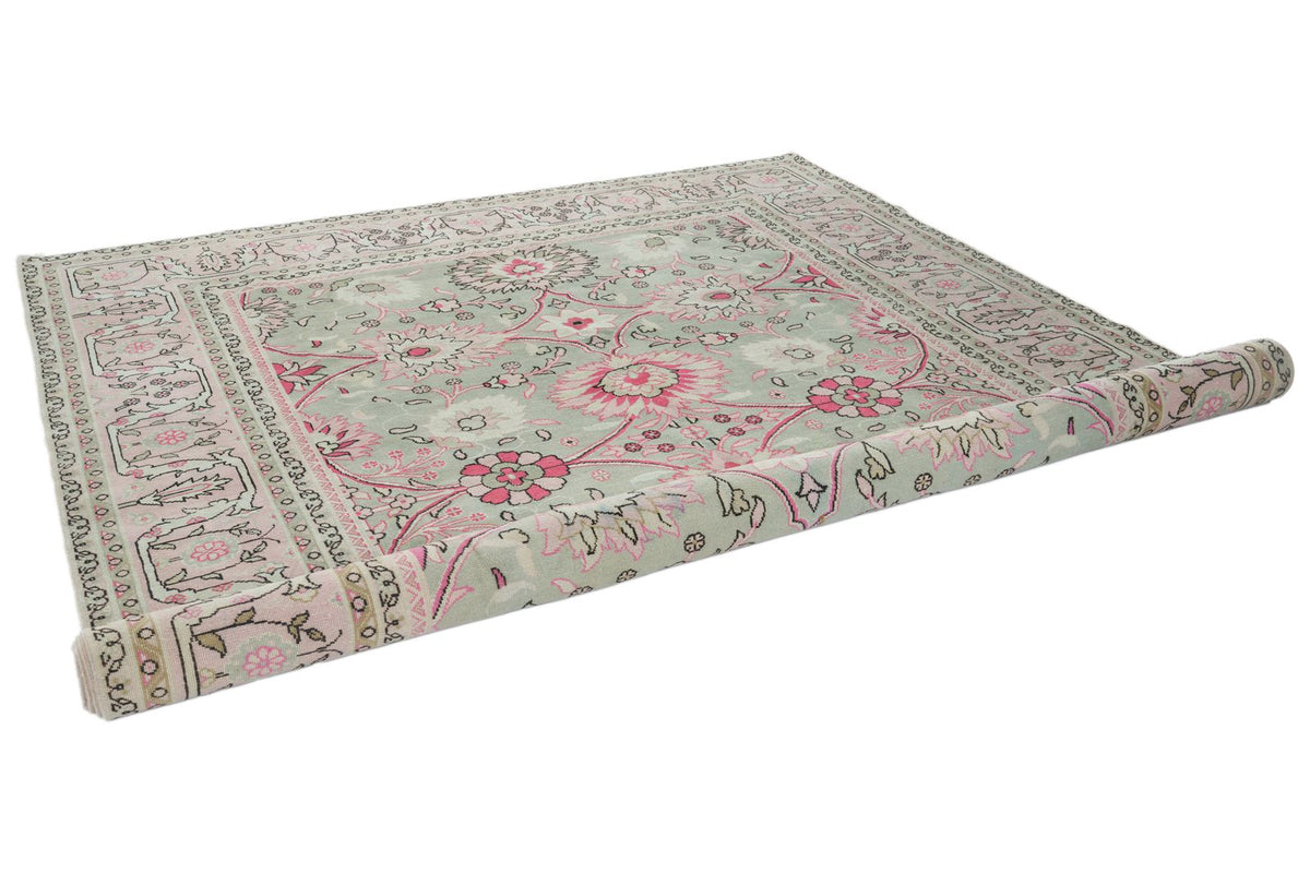 9x12 Ivory and Pink Turkish Milas Rug