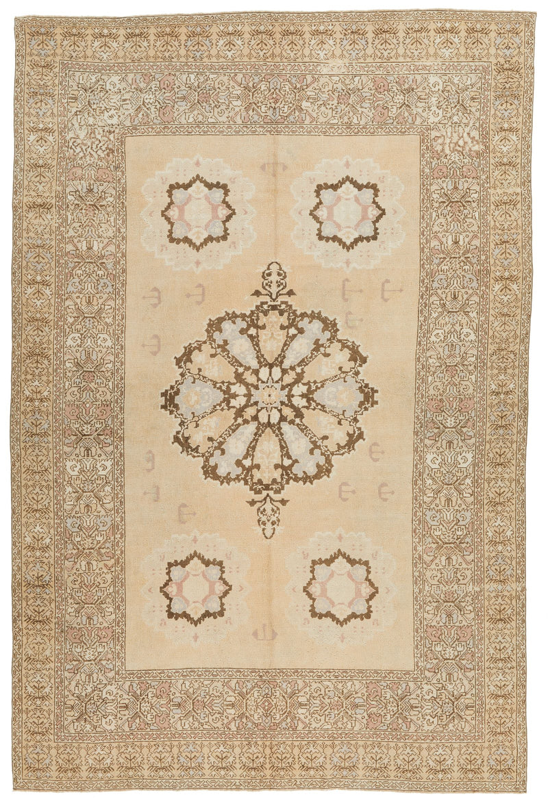 7x10 Red and Ivory Persian Traditional Rug