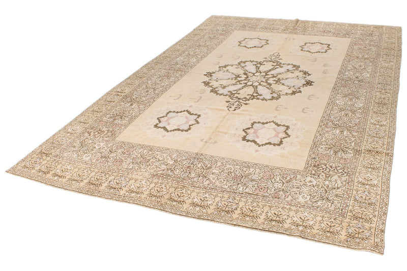 7x10 Red and Ivory Persian Traditional Rug