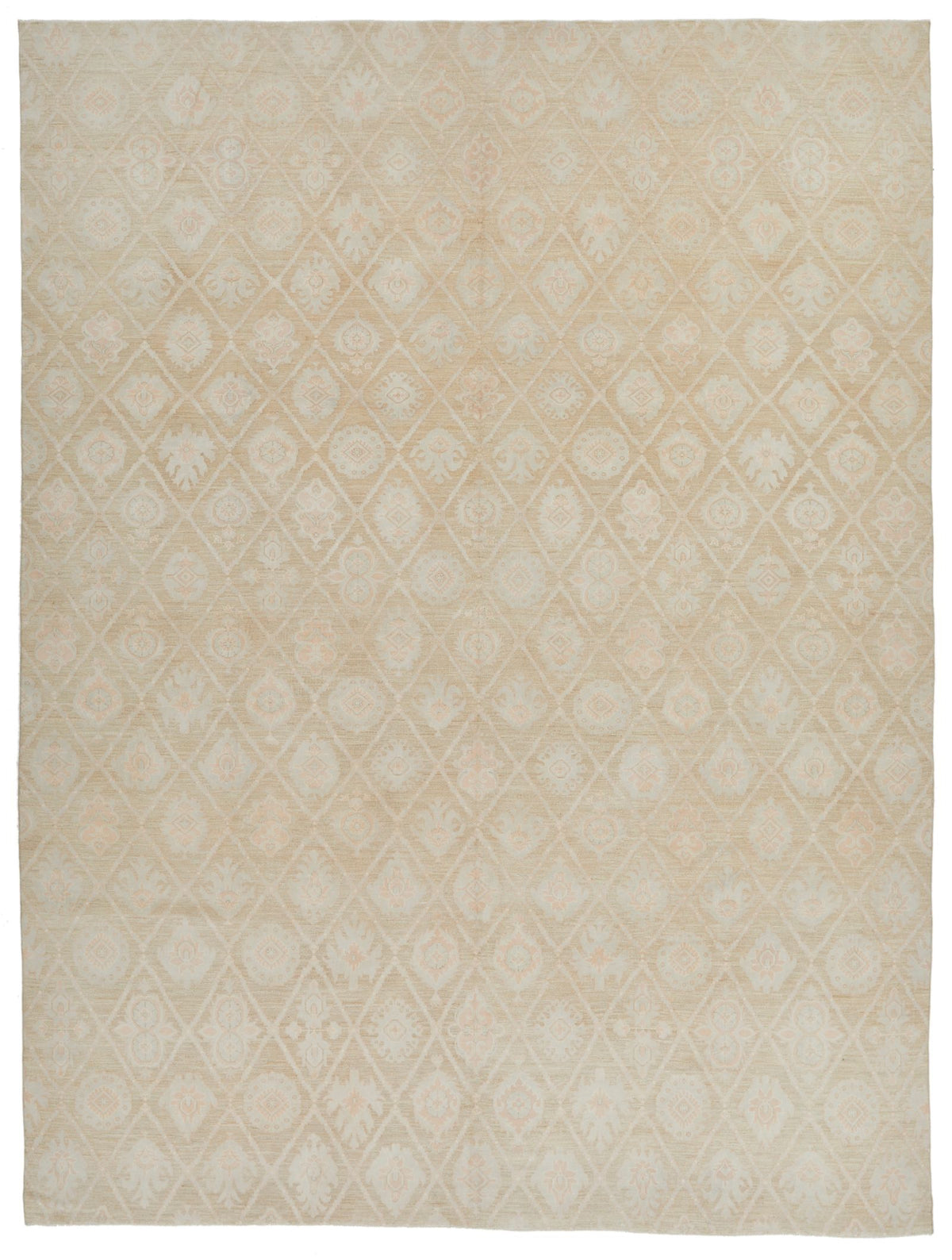 9x12 Green and Ivory Persian Rug