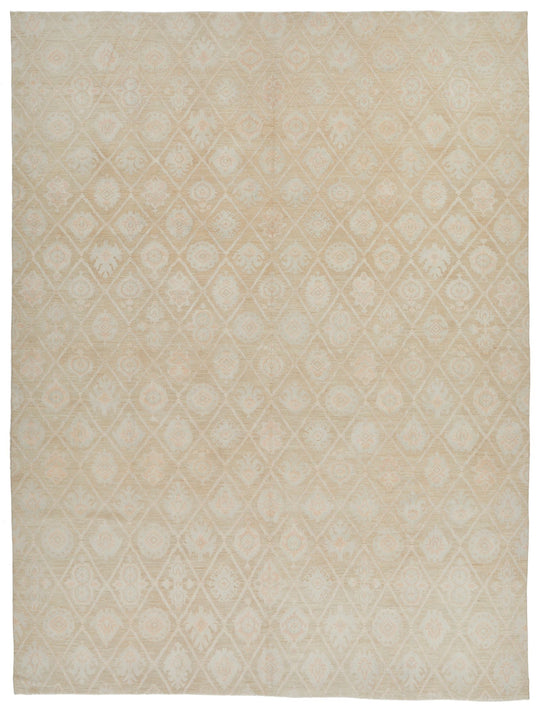 9x12 Green and Ivory Persian Rug