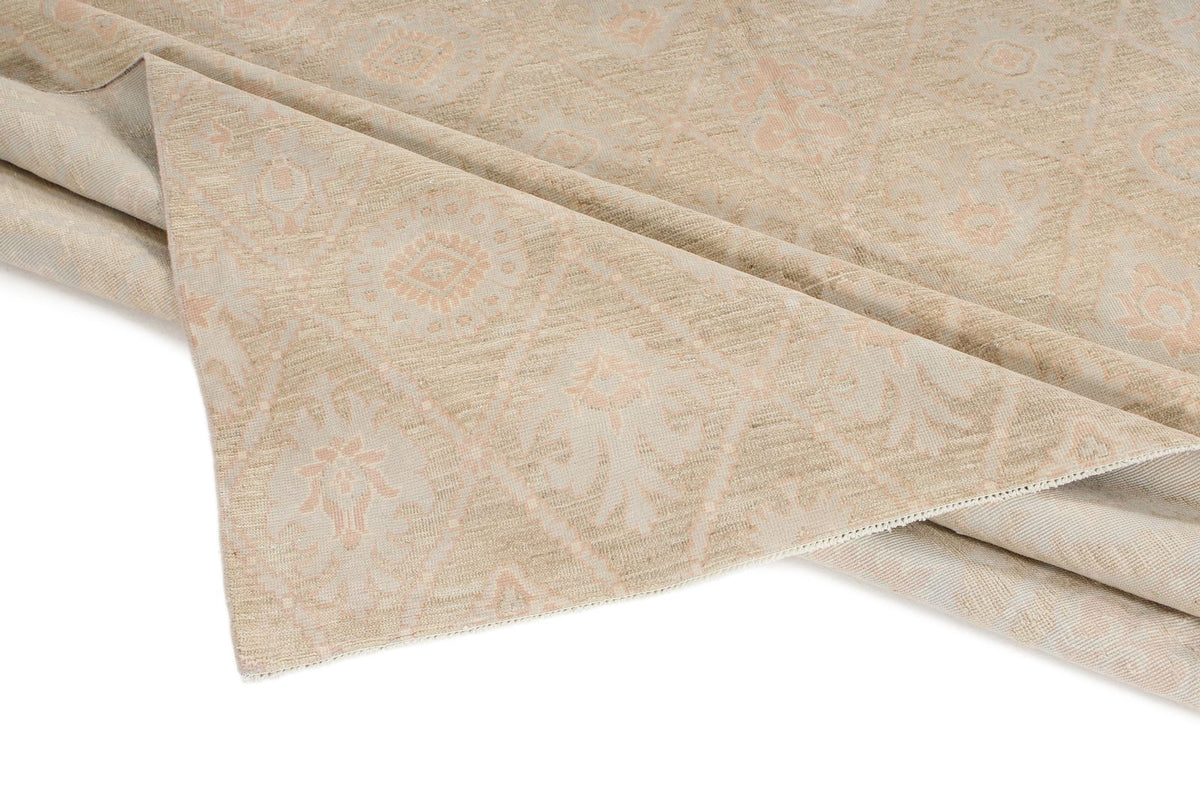 9x12 Green and Ivory Persian Rug