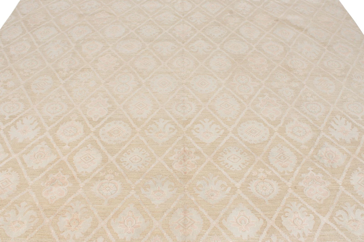 9x12 Green and Ivory Persian Rug