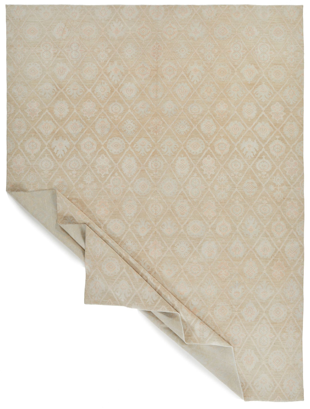 9x12 Green and Ivory Persian Rug