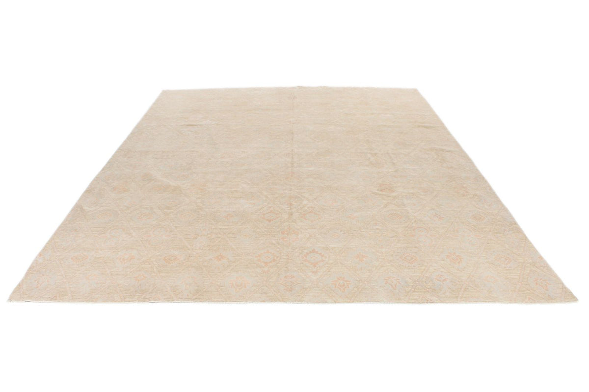9x12 Green and Ivory Persian Rug