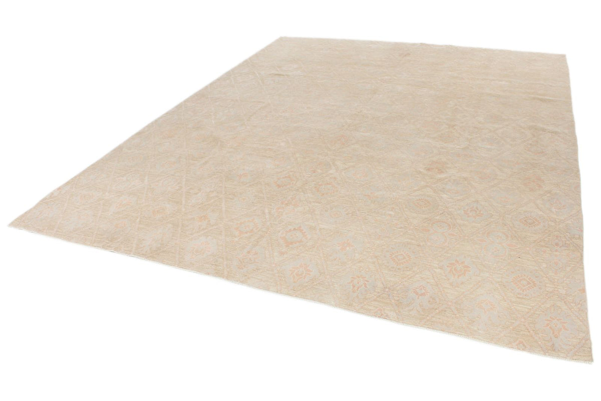 9x12 Green and Ivory Persian Rug