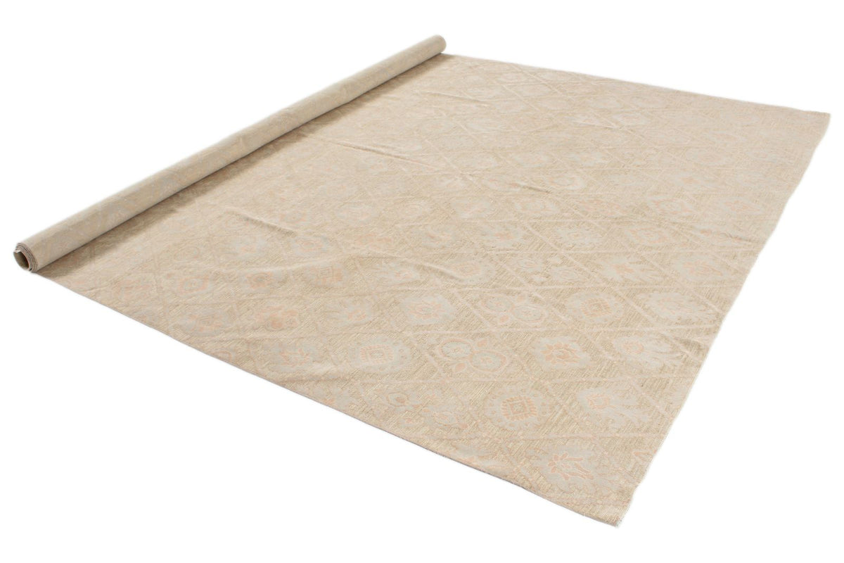 9x12 Green and Ivory Persian Rug