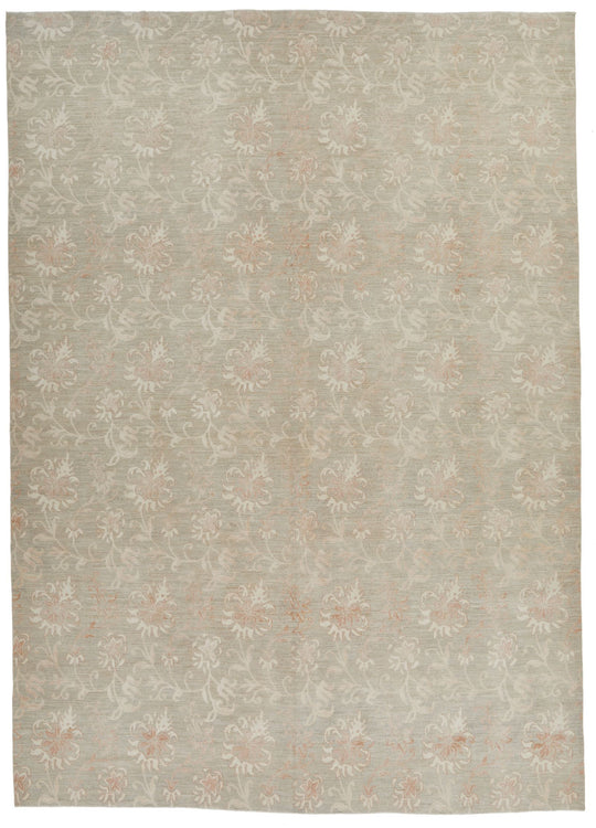 9x12 Gray and Ivory Persian Rug