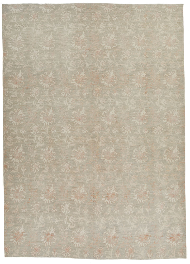 9x12 Gray and Ivory Persian Rug