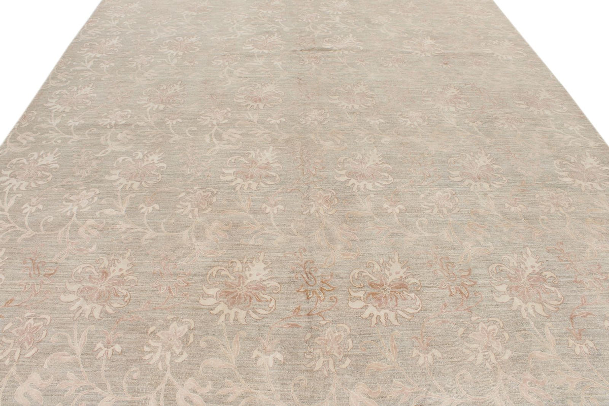 9x12 Gray and Ivory Persian Rug