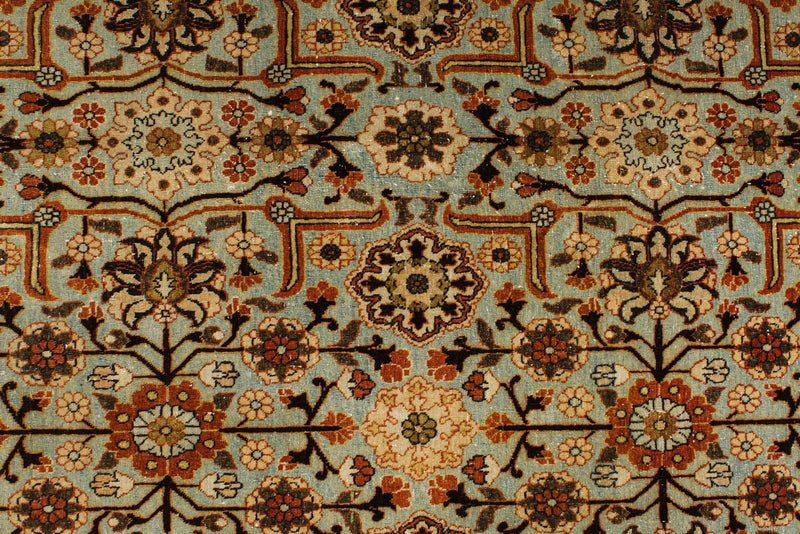 7x11 Blue and Rust Persian Traditional Rug