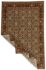 7x11 Blue and Rust Persian Traditional Rug