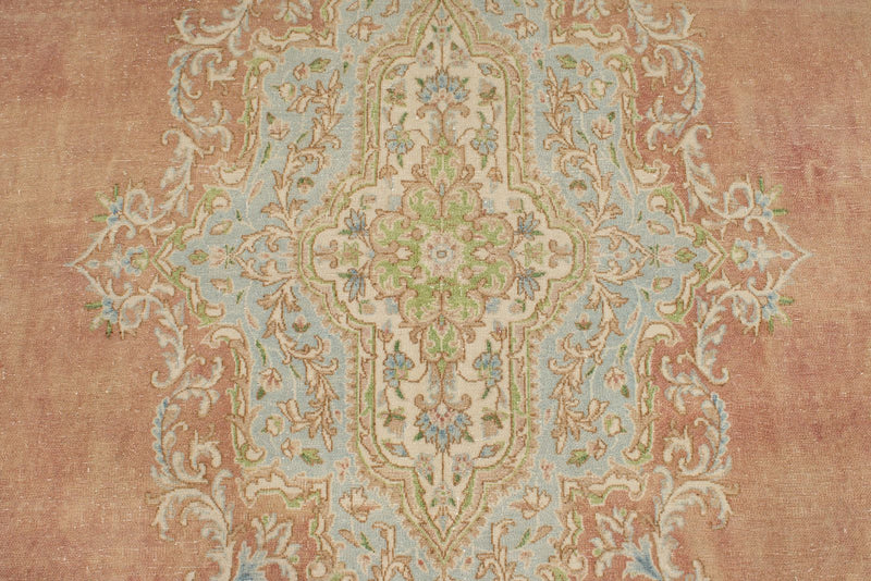 9x12 Rose and Blue Persian Rug