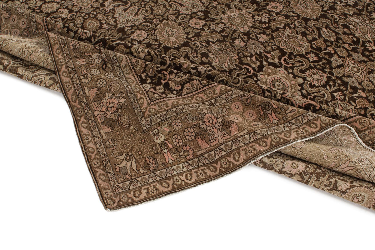 8x12 Brown and Pink Anatolian Tribal Rug