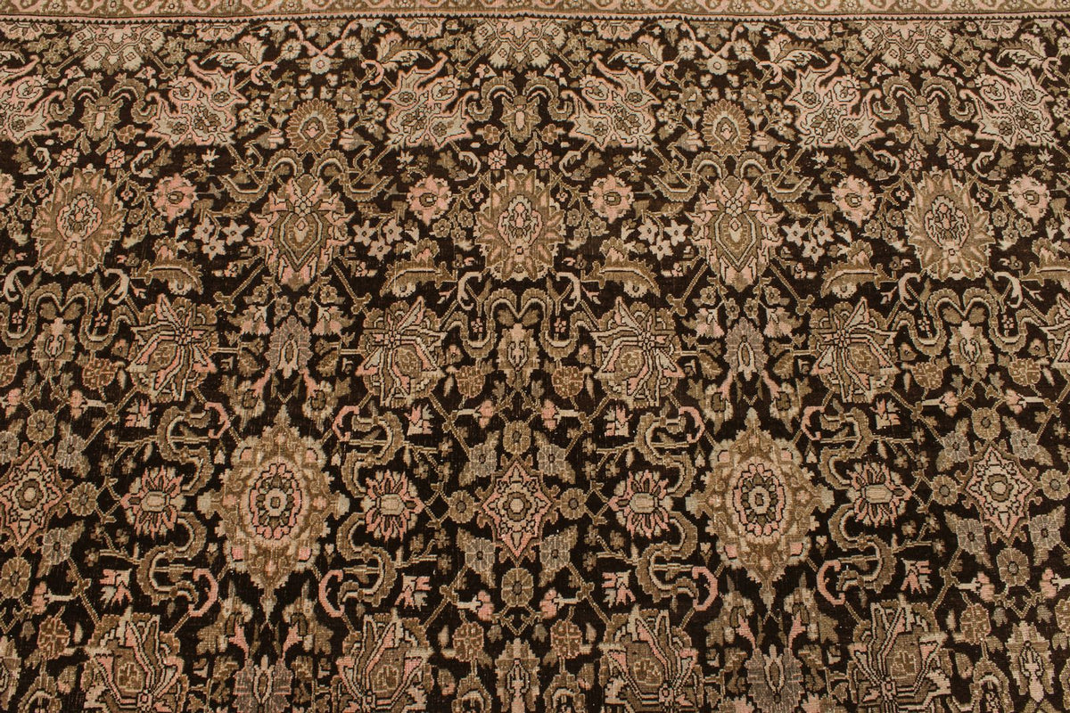 8x12 Brown and Pink Anatolian Tribal Rug