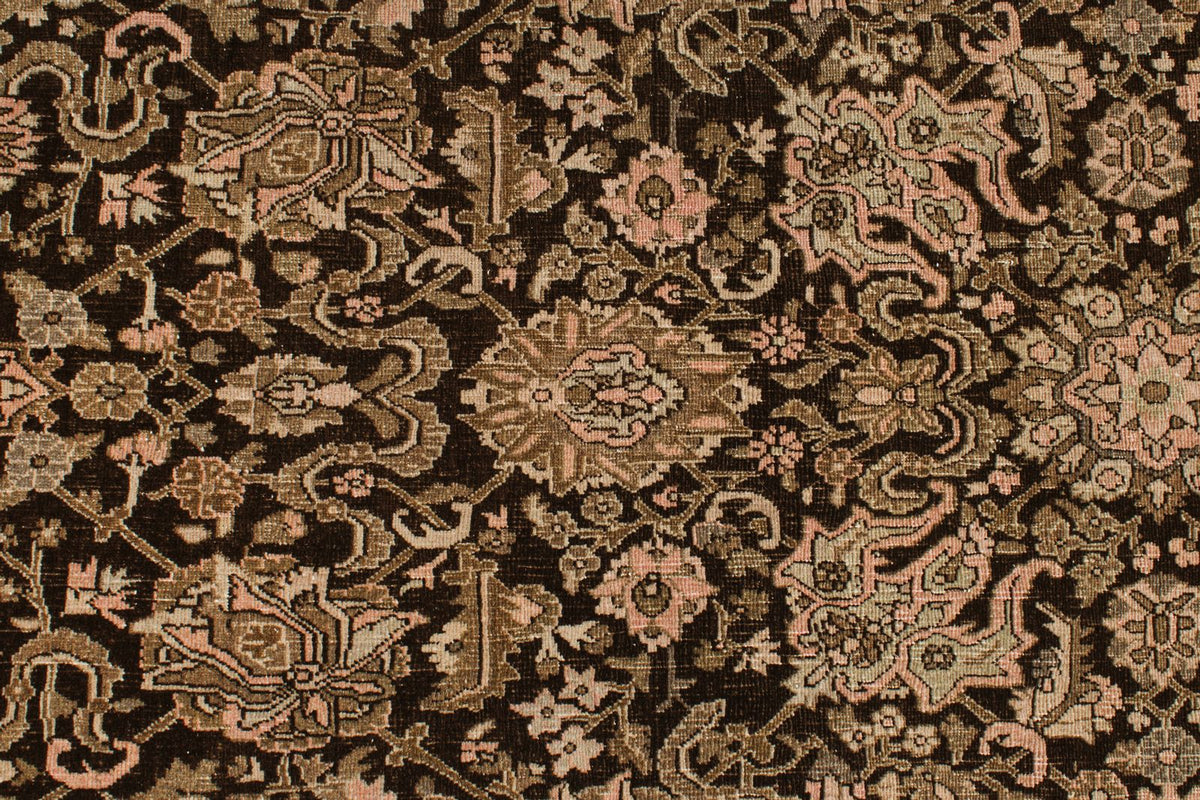 8x12 Brown and Pink Anatolian Tribal Rug