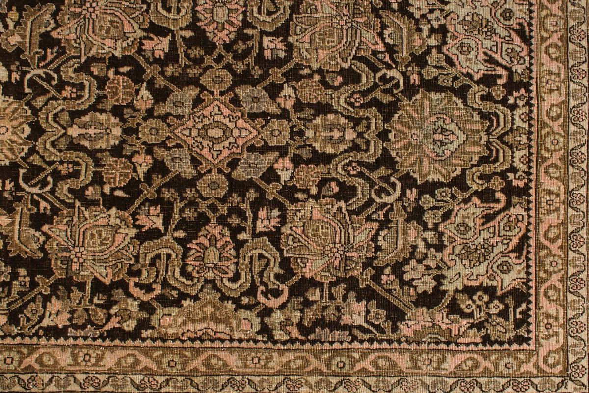 8x12 Brown and Pink Anatolian Tribal Rug