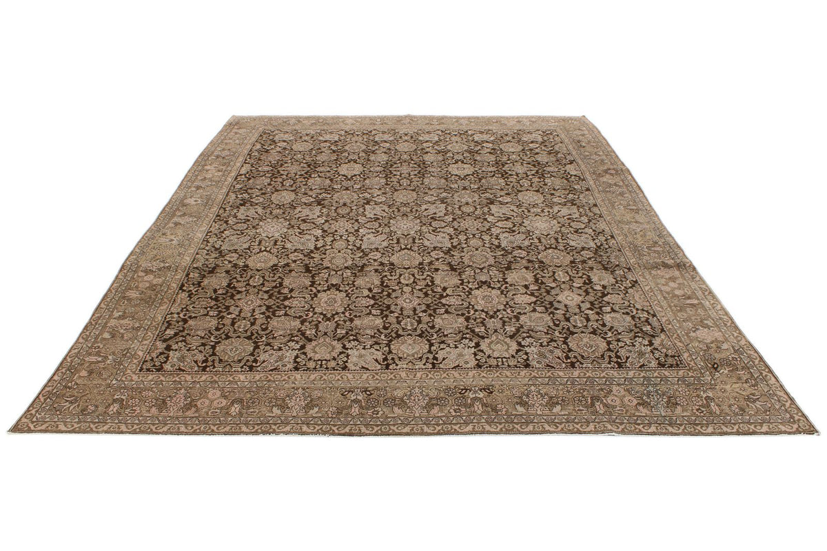 8x12 Brown and Pink Anatolian Tribal Rug