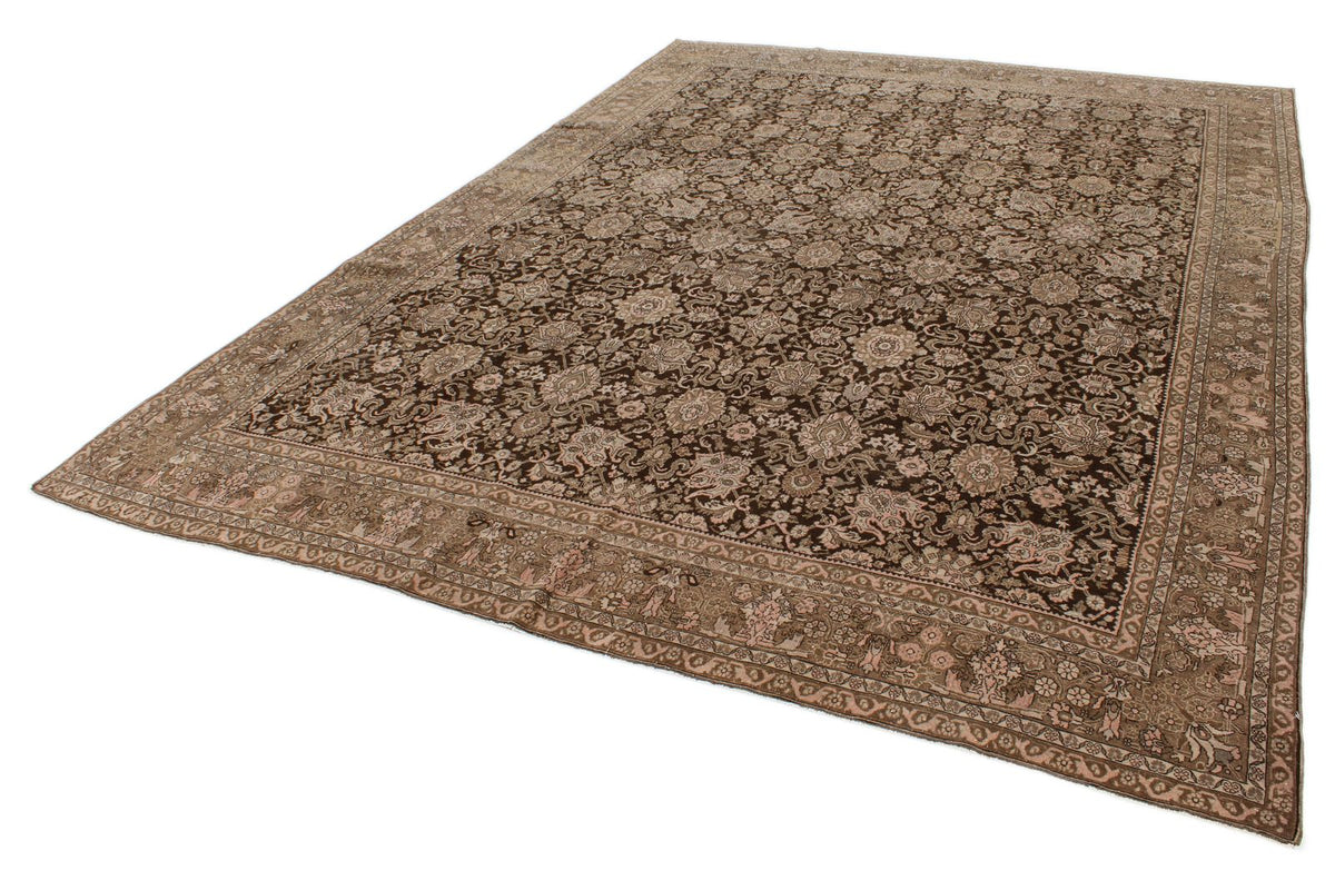 8x12 Brown and Pink Anatolian Tribal Rug
