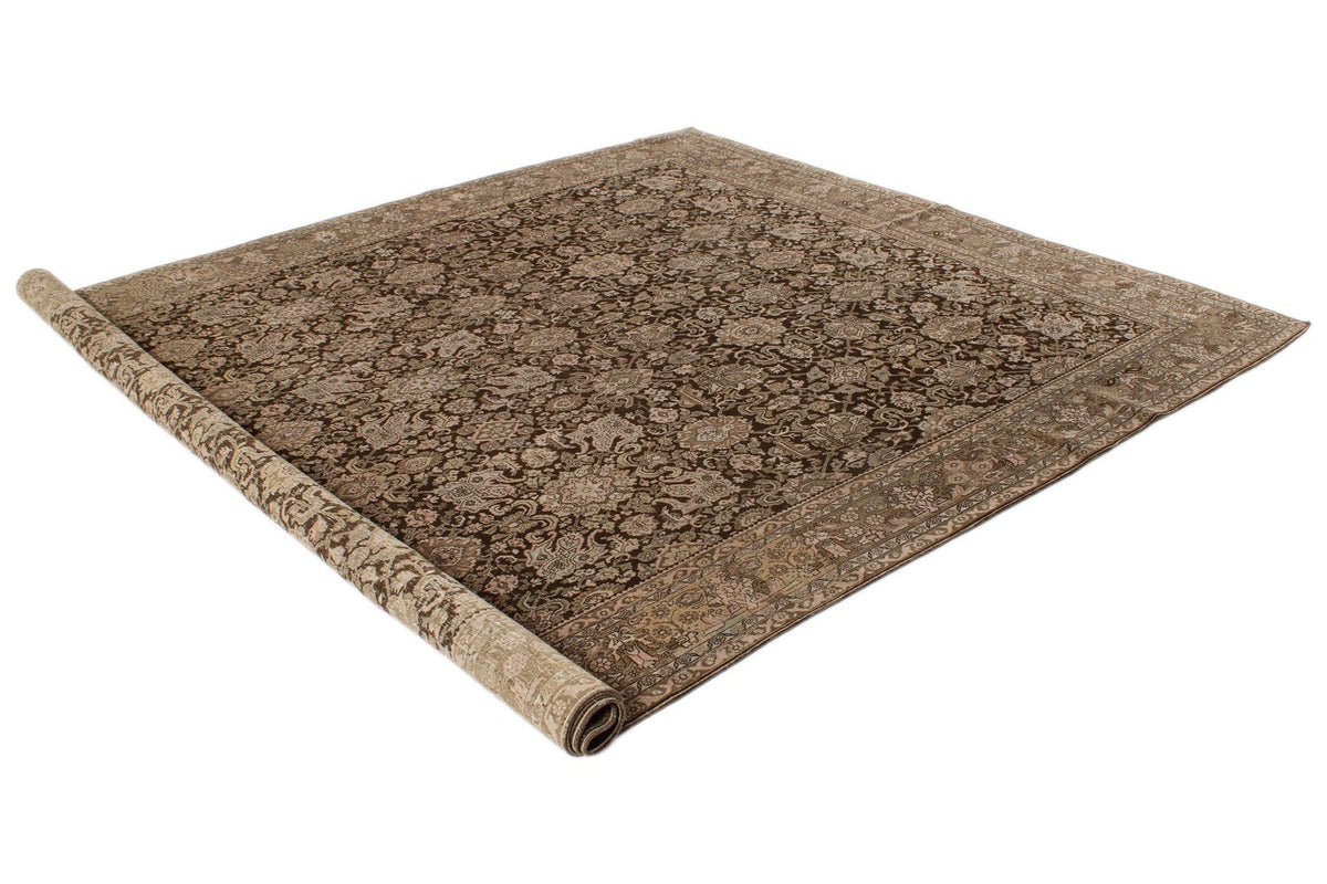 8x12 Brown and Pink Anatolian Tribal Rug