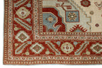 7x10 Ivory and Rust Persian Tribal Rug