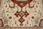 7x10 Ivory and Rust Persian Tribal Rug