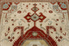 7x10 Ivory and Rust Persian Tribal Rug