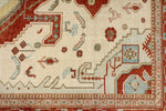 7x10 Ivory and Rust Persian Tribal Rug