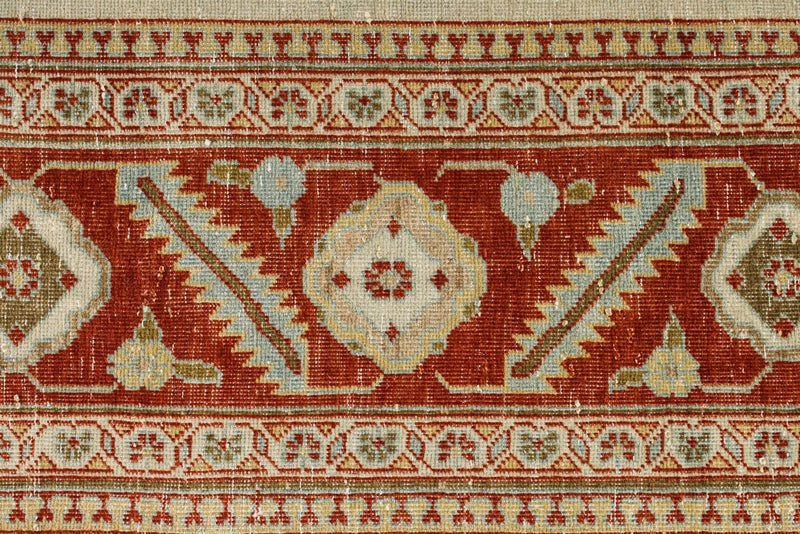 7x10 Ivory and Rust Persian Tribal Rug