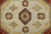 7x10 Ivory and Rust Persian Tribal Rug