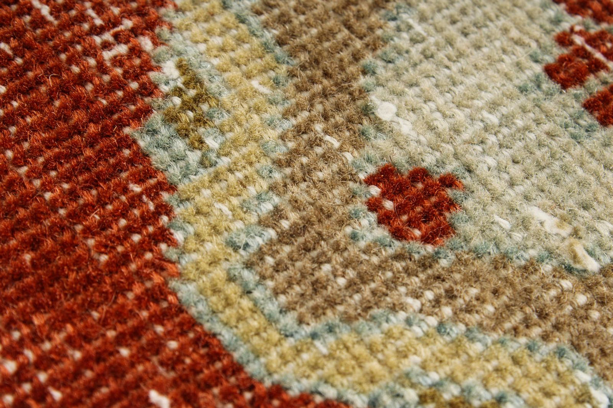 7x10 Ivory and Rust Persian Tribal Rug