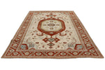 7x10 Ivory and Rust Persian Tribal Rug