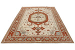 7x10 Ivory and Rust Persian Tribal Rug