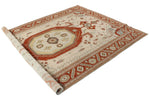 7x10 Ivory and Rust Persian Tribal Rug