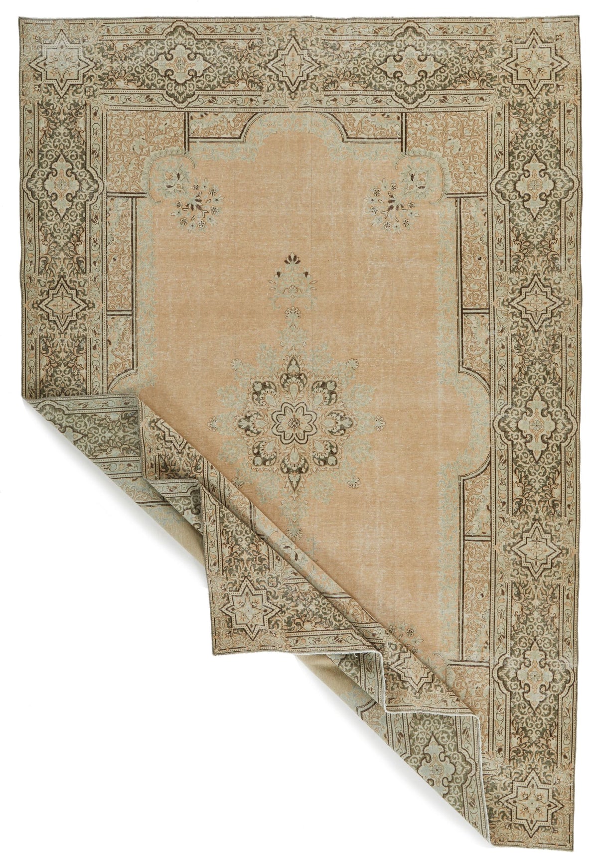 7x10 Brown and Gray Persian Rug