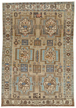 7x10 Brown and Ivory Persian Rug