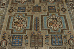 7x10 Brown and Ivory Persian Rug