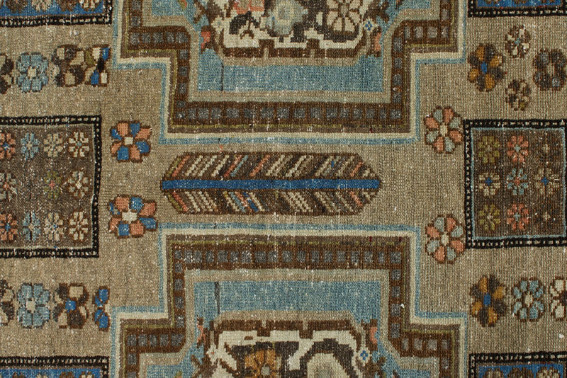 7x10 Brown and Ivory Persian Rug