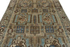 7x10 Brown and Ivory Persian Rug