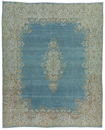 8x10 Blue and Ivory Persian Rug