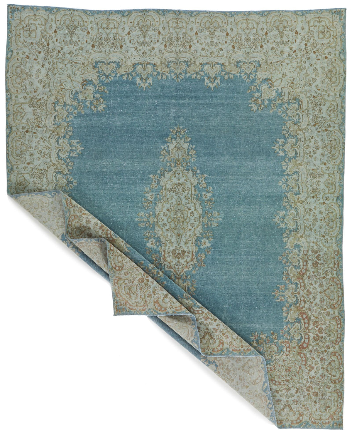 8x10 Blue and Ivory Persian Rug