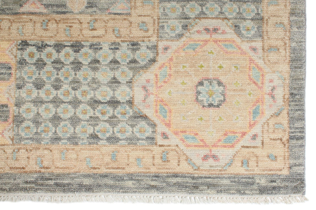 10x14 Ivory and Multicolor Turkish Oushak Rug