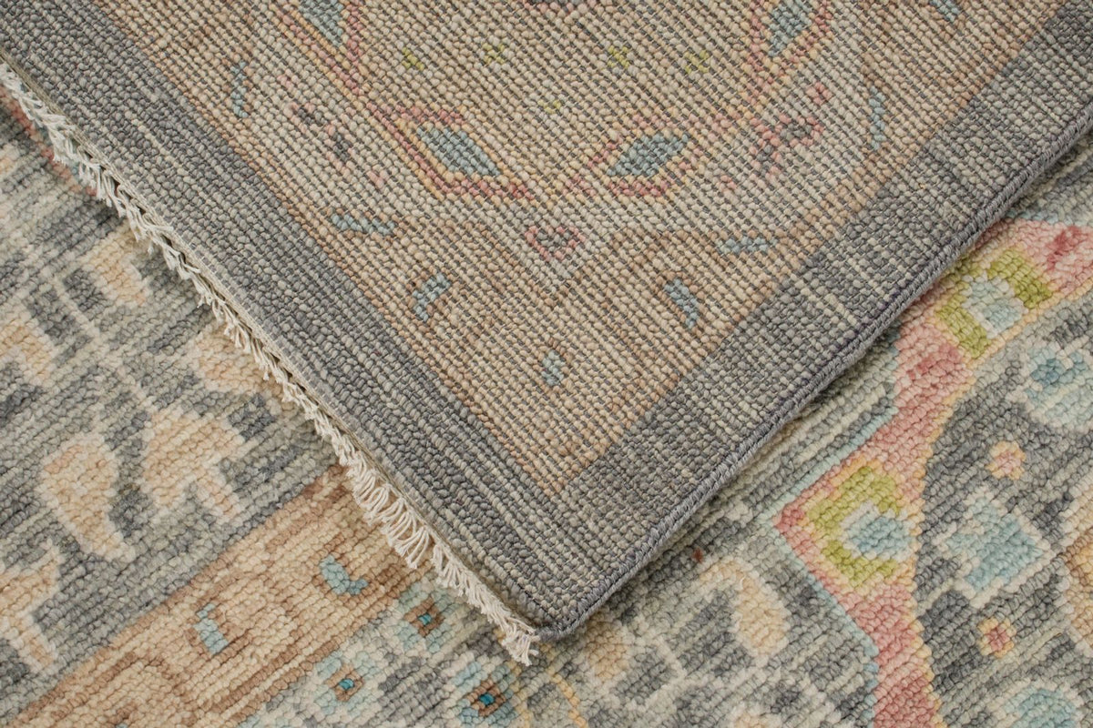 10x14 Ivory and Multicolor Turkish Oushak Rug