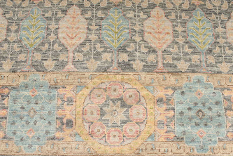 10x14 Ivory and Multicolor Turkish Oushak Rug