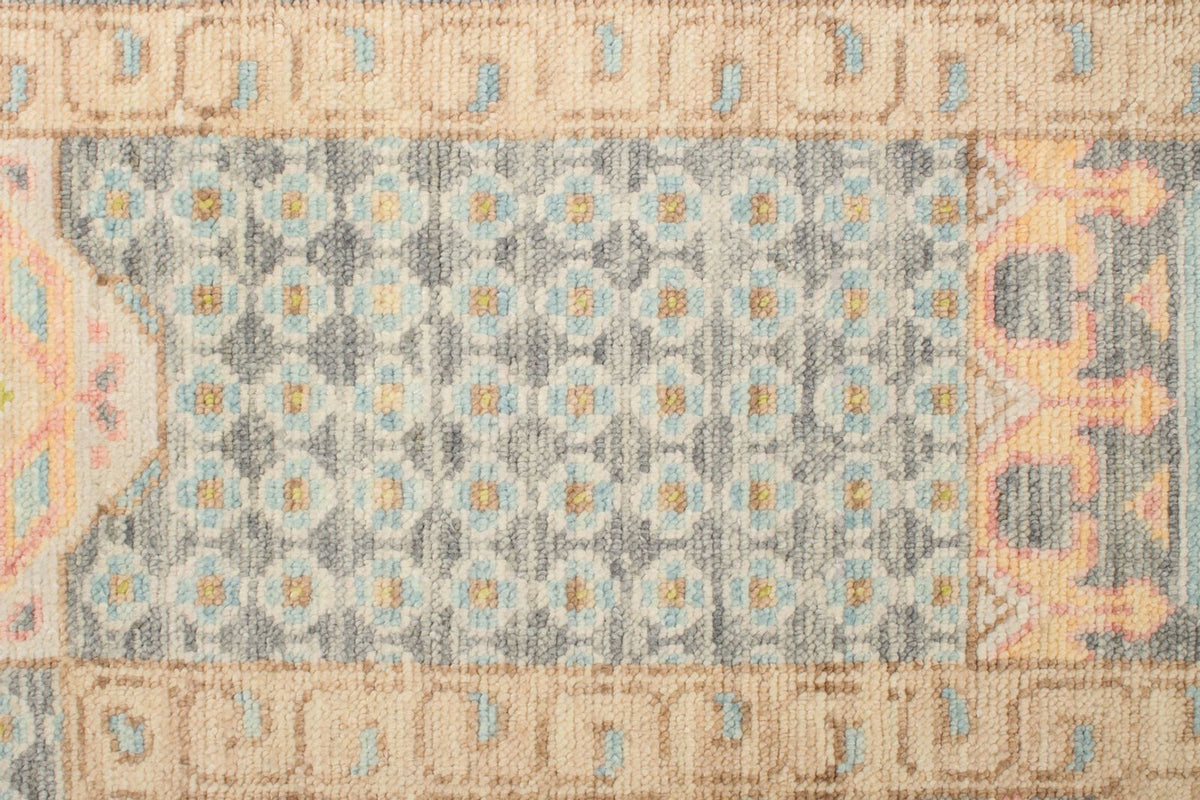 10x14 Ivory and Multicolor Turkish Oushak Rug