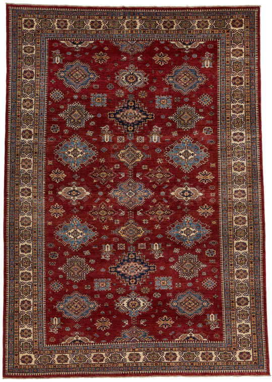 10x14 Red and Multicolor Kazak Tribal Rug