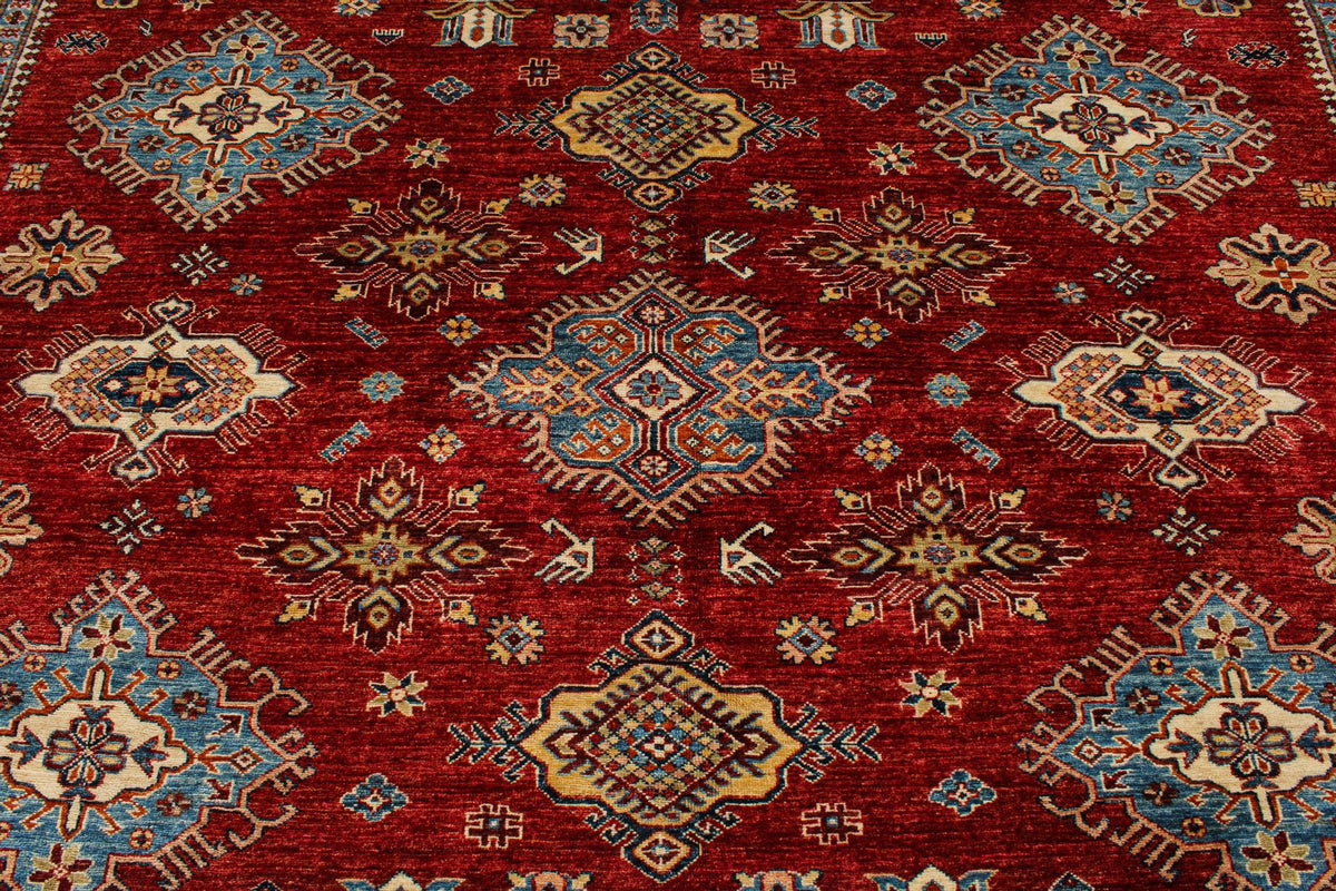 10x14 Red and Multicolor Kazak Tribal Rug