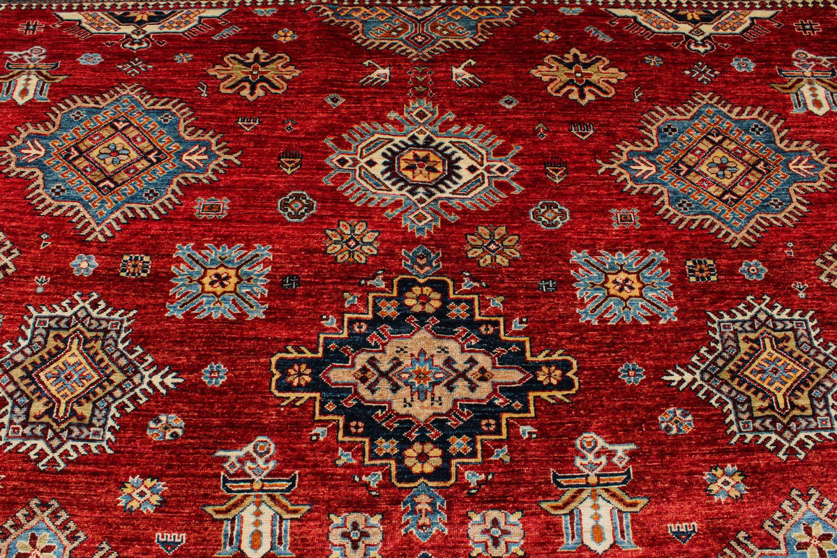 10x14 Red and Multicolor Kazak Tribal Rug