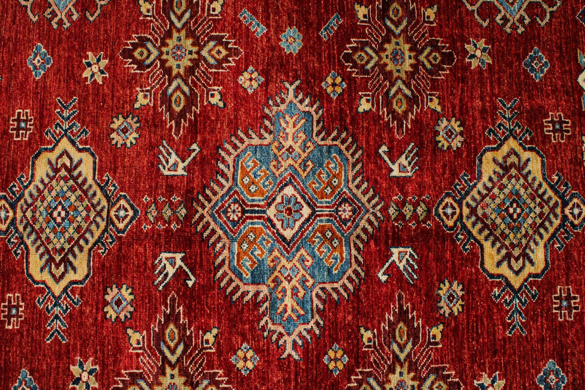 10x14 Red and Multicolor Kazak Tribal Rug