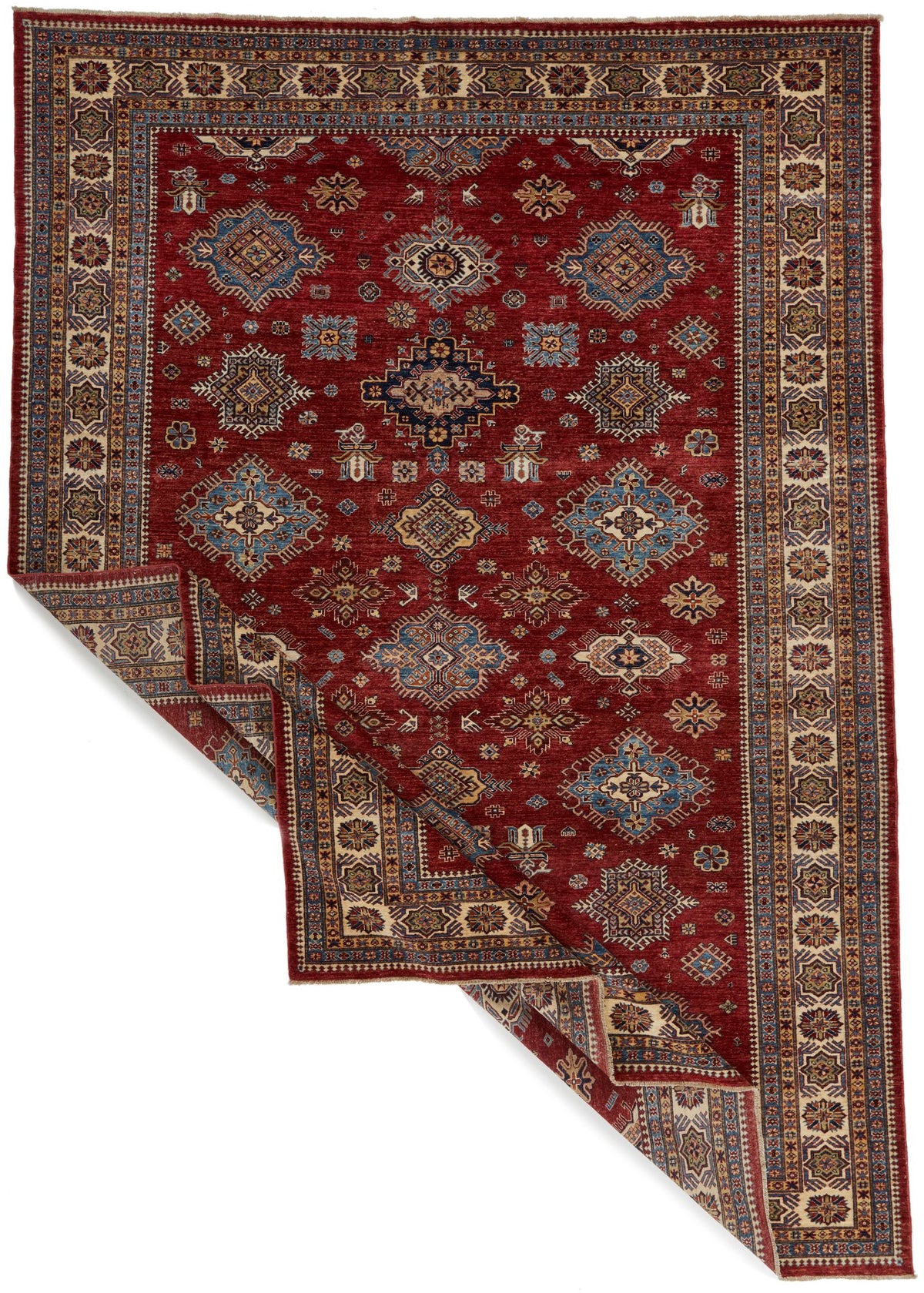 10x14 Red and Multicolor Kazak Tribal Rug